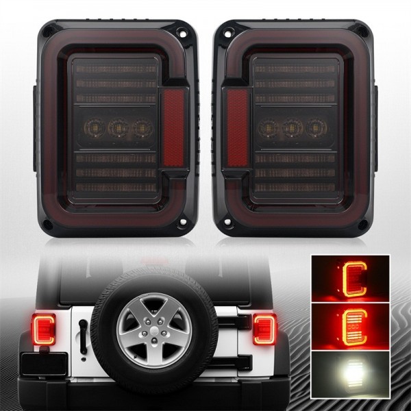 DOT Approved Smoke Lens LED Tail Lights with 20W R...