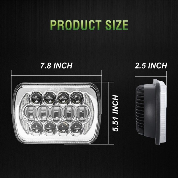 (Pair) 5''x7'' 6''x7'' High Low Beam Led Headlights for Jeep Wrangler YJ Cherokee XJ H6054 H5054 H6054LL 69822 6052 6053 with Angel Eyes DRL