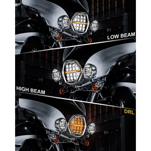  DOT Approved 1200% Bright 180W 7'' Motorcycles LED Headlight with 4.5'' LED Passing lights Compatible with Road King Road Glide Street Glide Electra Glide Ultra Limited Trike Heritage Softail Fat Boy