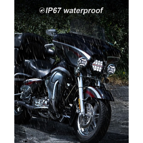  DOT Approved 1200% Bright 180W 7'' Motorcycles LED Headlight with 4.5'' LED Passing lights Compatible with Road King Road Glide Street Glide Electra Glide Ultra Limited Trike Heritage Softail Fat Boy