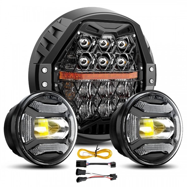  DOT Approved 1200% Bright 180W 7'' Motorcycles LE...